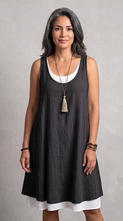 Vestido dos Piezas, Ligero y con Caída que Favorece