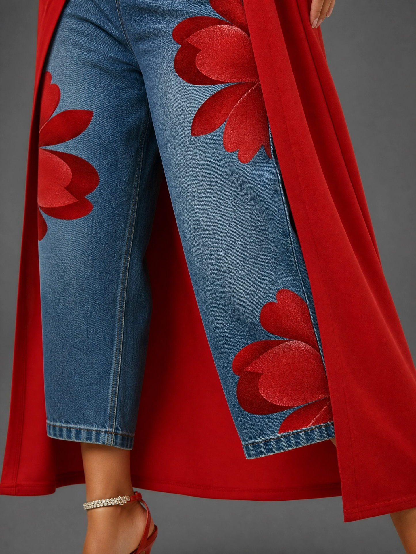 Conjunto de Camisa Larga y Pantalón Floral